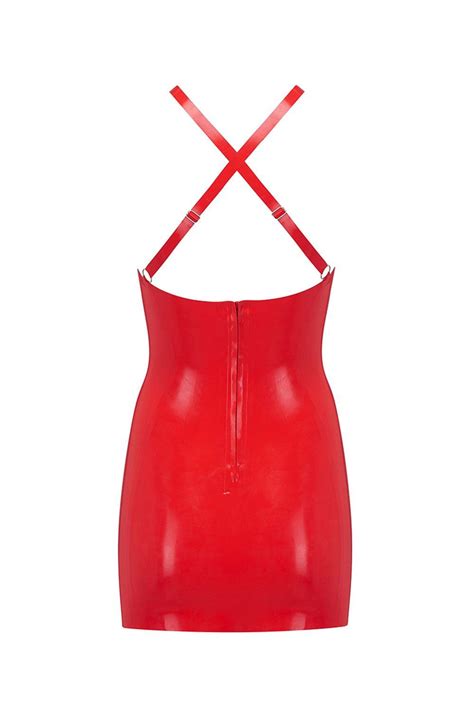 Red Latex Mini Dress • Haute Couture Fetish Clothing • Elissa Poppy