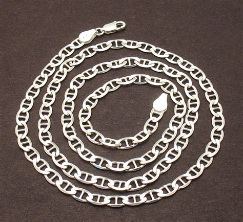 45mm Mens Solid Mariner Anchor Gucci Link Chain Necklace Real Sterling