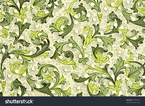 Antique Wallpaper With Floral Pattern 18th Century Stock