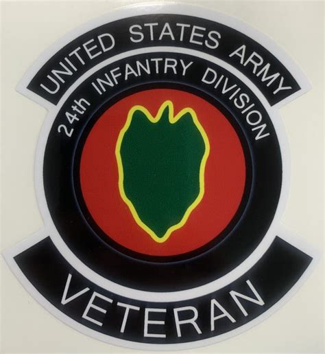 Us Army 24th Infantry Division Veteran Sticker Decal Patch Co