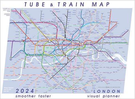 London Tube Train Map 2024 Underground Rail Tram Visual Journey