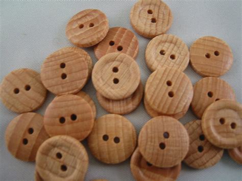 Wood Buttons Lot Of 10 Natural 2 Hole 58 15mm Etsy