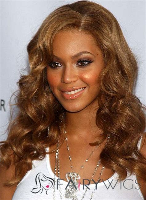 Beyonce Full Lace Medium Wavy Golden Brown 100 Human Hair Wig