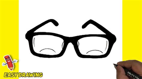 How To Draw A Glasses Easy And Step By Step Spectacles Line Drawings