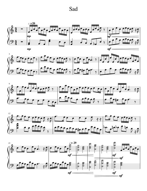 Sad Sheet Music For Piano Solo