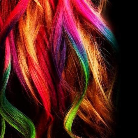 Rainbow Tips Brown Hair Dipped Hair Dip Dye Hair Hair