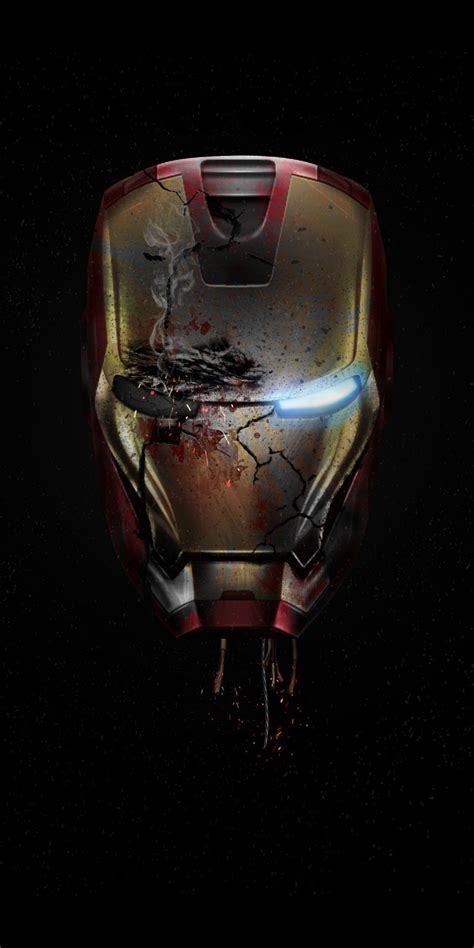 Free Download Iron Man Damaged Helmet Endgame Iphone Wallpaper