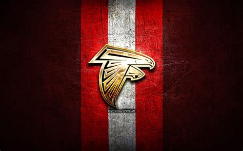 2k Free Download Atlanta Falcons Golden Logo Nfl Red Metal