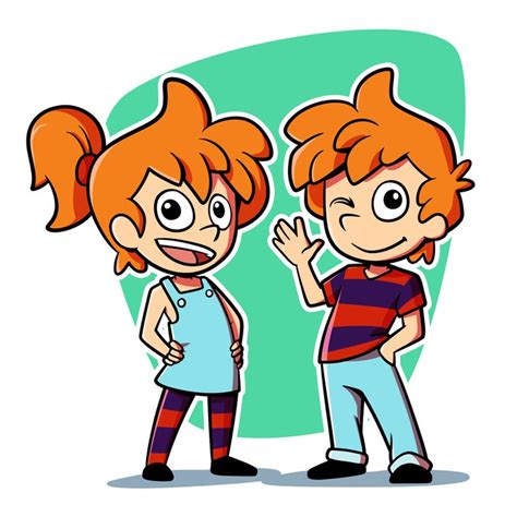 Create Twin Boy And Girl Cartoon Characters Character Or