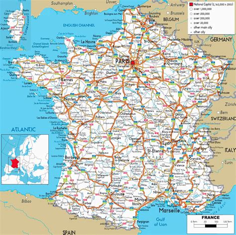 Carte De France Divisions Régions Départements Et Villes