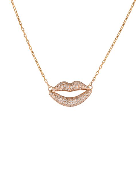 Jennifer Fisher 14K Diamond Lips Pendant Necklace Necklaces