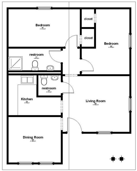 Affordable Housing Floor Plan 858 Sq Ft House