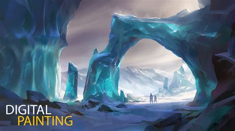 Ice Passage Environment Digital Painting Process Youtube