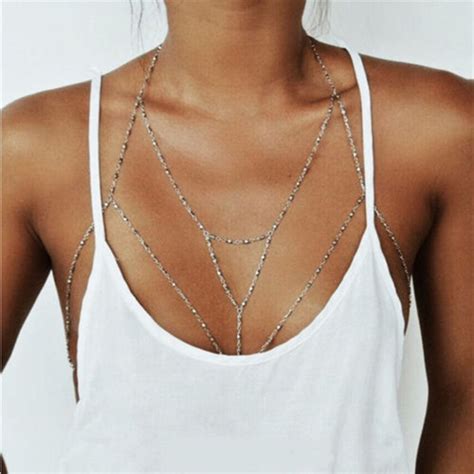 Gold Silver Bikini Body Chain Necklace Chain Armor Sexy Hot Sex Picture