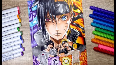 Drawing Naruto Sasuke Epic Final Battle Wifey Arts Youtube