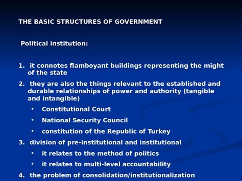 Презентация The Basic Structures Of Government
