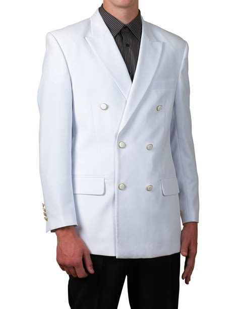 Men Double Breasted White Suit Jacket Blazer 56r 56 R New Ebay