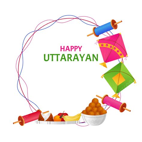 Happy Uttarayan And Makar Sankranti Festival With Kites Uttarayan