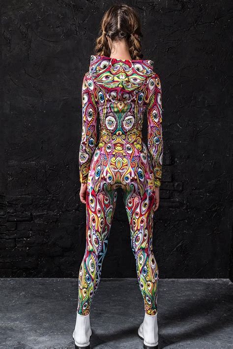 Burning Man Bodysuit Rave Bodysuit Psychedelic Clothing Etsy