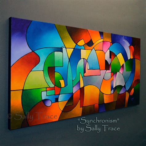 Synchronism Original Geometric Painting Sally Trace Abstract Paintings
