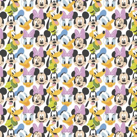 Mickey Mouse Disney Tissu Noir Blanc Mickey Springs Creative 100 Coton