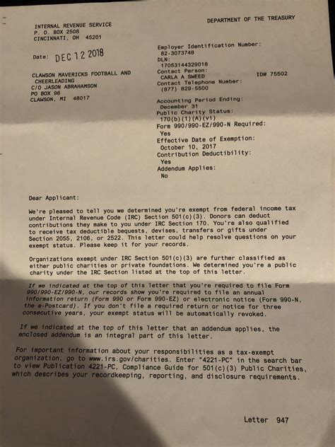 Determination Letter