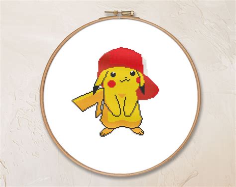 Cute Pokemon Pikachu Cross Stitch Pattern Pdf Funny Counted Etsy