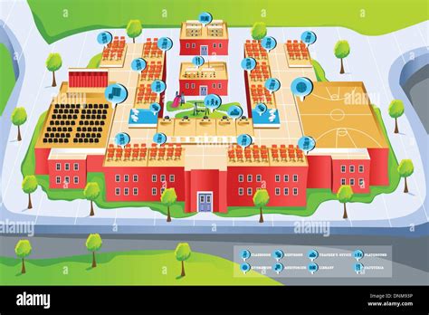 A Vector Illustration Of Map Of School Stock Vector Image And Art Alamy