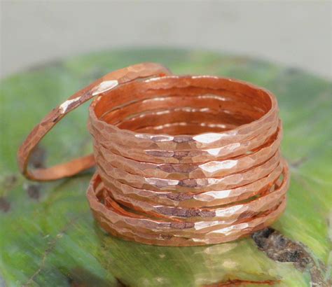 Super Thin Copper Stackable Rings Copper Ring Skinny Ring Etsy