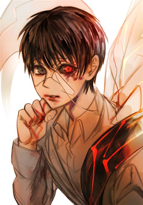 Because kaneki's hair didn't change in a moment, in the manga they show us his hair gradually turning white they don't explain why the hair turns white or the nails black (also they are not black black. Black Hair Kaneki by xearo-tnc on DeviantArt