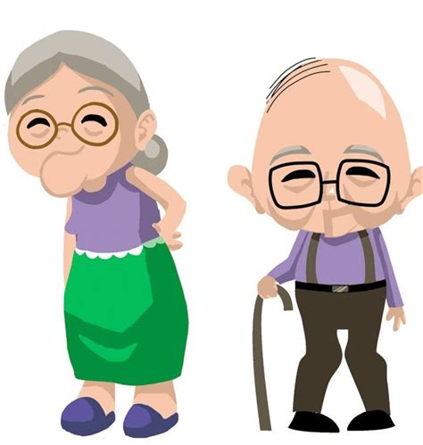 Cartoon Drawing Of A Grandmother And Grandfather Cooking Together My