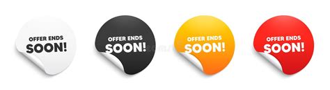 Offer Ends Soon Special Offer Price Sign Round Sticker Badge Banner
