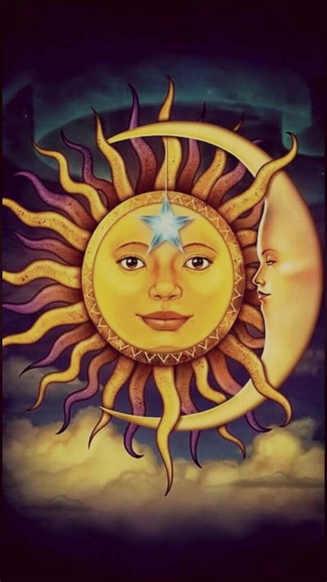 Celestial Wallpaper Sun And Moon