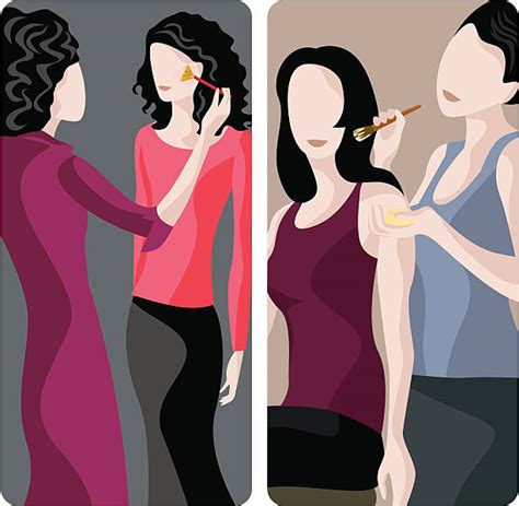 Woman Putting On Makeup Illustrations Royalty Free Vector Graphics