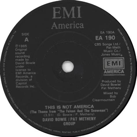 David Bowie This Is Not America Uk 7 Vinyl Single 7 Inch Record 45