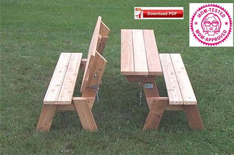 Folding Picnic Table Planfolding Bench Plancombo Picnic Etsy