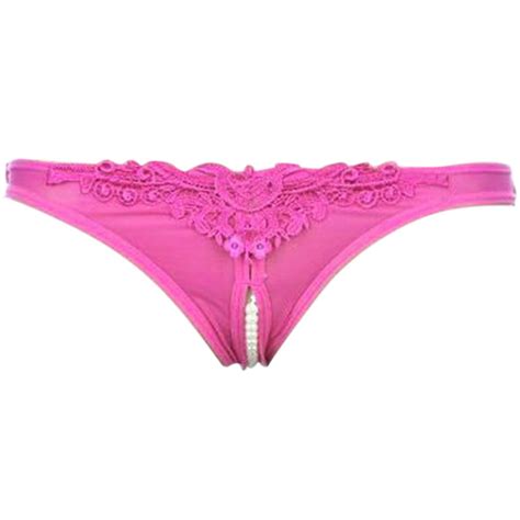 simplicity simplicity women open crotch lingerie pearl bead underwear g string thong pink