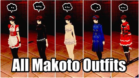 Persona 5 Royal All Makoto Outfits Showcase Including All Dlc Youtube