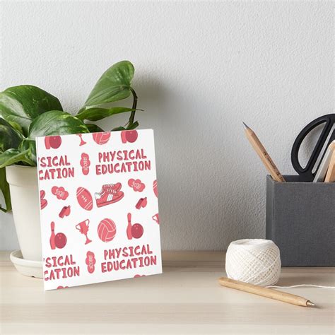 Coral Physical Education School Subject Sticker Pack Art Board Print