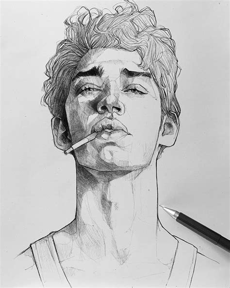 Boy Sketches ️sketching Mechanicalpencil Graphite Maloart Porträt