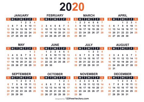 Free 2020 Free Printable Calendar Templates