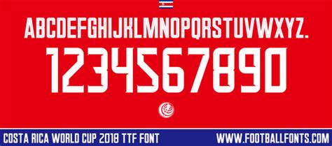 Costa Rica 2018 Font For World Cup 2018 Ttf Football Fonts