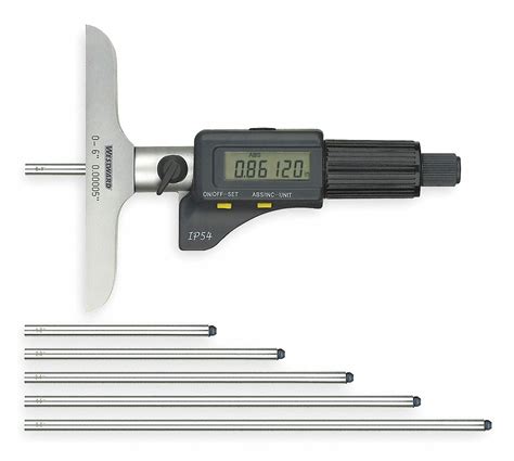 Westward Digital Depth Micrometer 0 To 150 Mm0 To 6 In Range Ip54 0