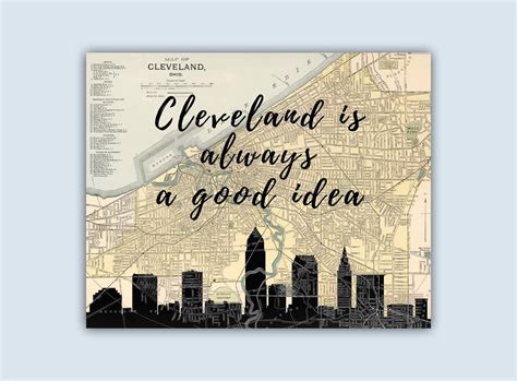 Cleveland is always a good idea, Cleveland Skyline, Cleveland Art Print, Cleveland Decor 