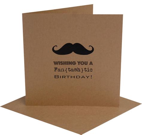 Greeting card size sheet of beef jerky laser engraved with your custom message. Moustache Mens Birthday Card By The Luxe Co | notonthehighstreet.com