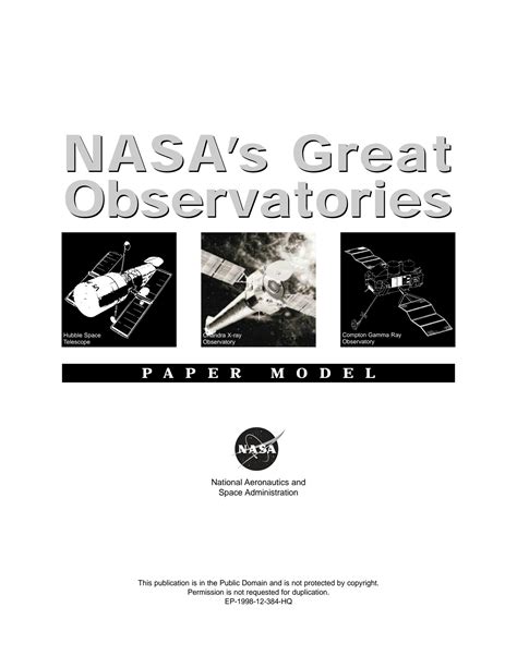 Solution Nasas Great Observatories Paper Model Studypool