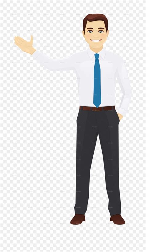 Vector Office Man Standing Businessman Cartoon Character Png Clipart