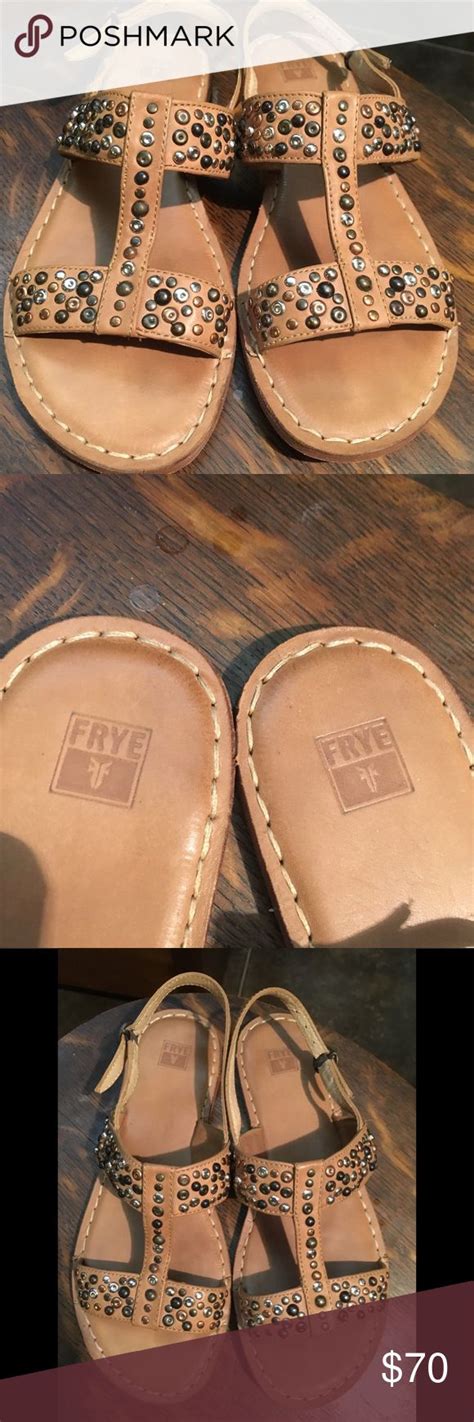Frye Sling Back Riveted Flat Sandals 8b Mexico Rivet Flats Frye