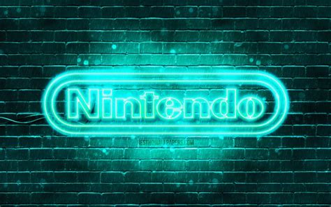 Descargar Fondos De Pantalla Logo Turquoise Nintendo 4k Brickwall