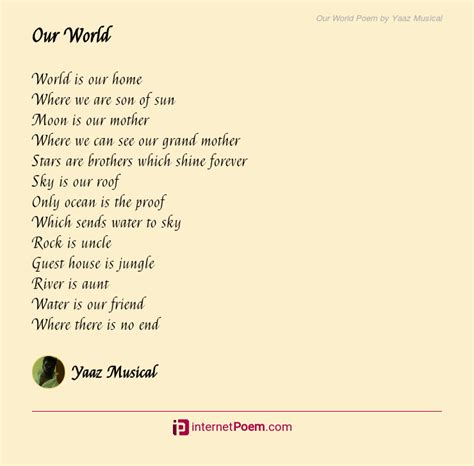 Our World Poem By Velu